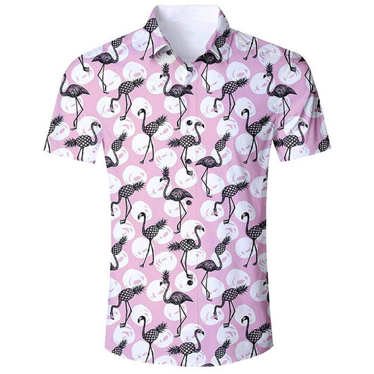 Ananas Flamingo Lelijk Hawaiiaans Shirt Roze