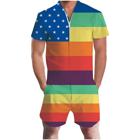 Vlag Patriottische Gay Pride Mannelijke Romper