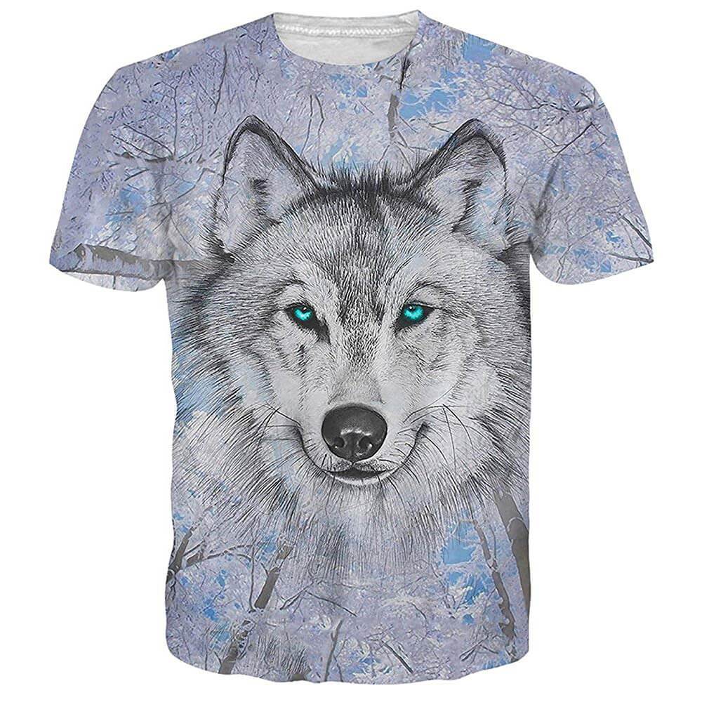 Lustiges T-Shirt mit weißem Schneewolf