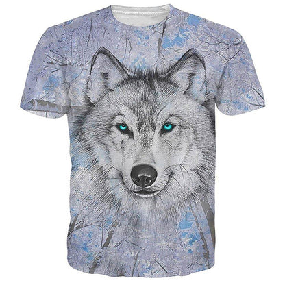 Lustiges T-Shirt mit weißem Schneewolf