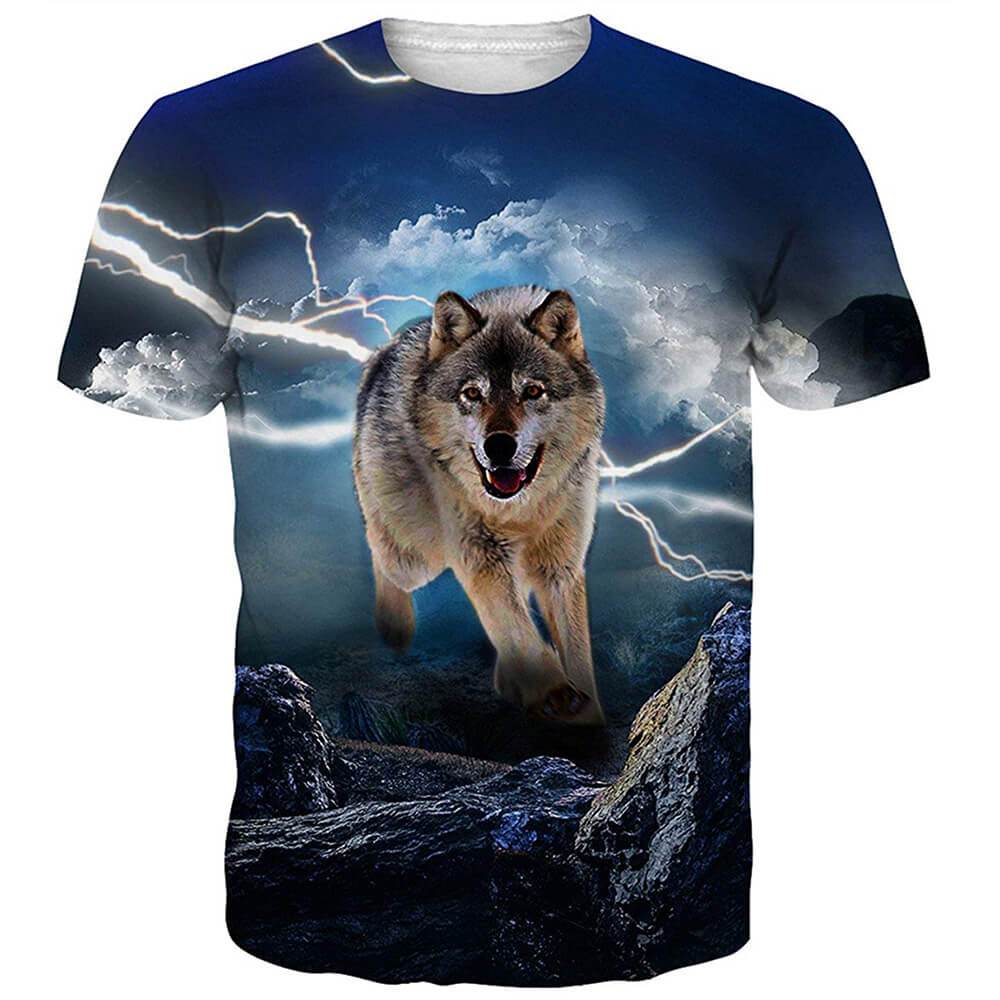 Bliksem Donder Wolf Grappig T-shirt