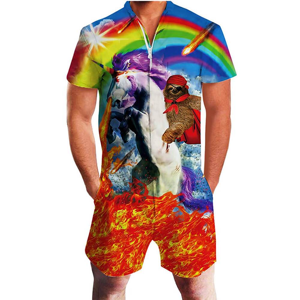 Sloth Riding Unicorn One Piece Jumpsuit