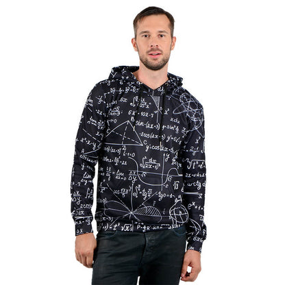 Schwarzer Hoodie mit Mathe-Print