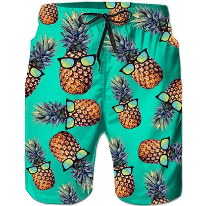 Lustige Badehose mit grünem Ananas-Motiv