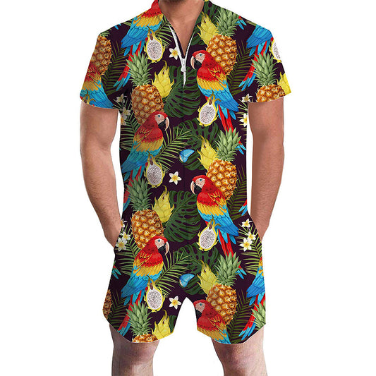 Ananas Papegaaien Man Romper