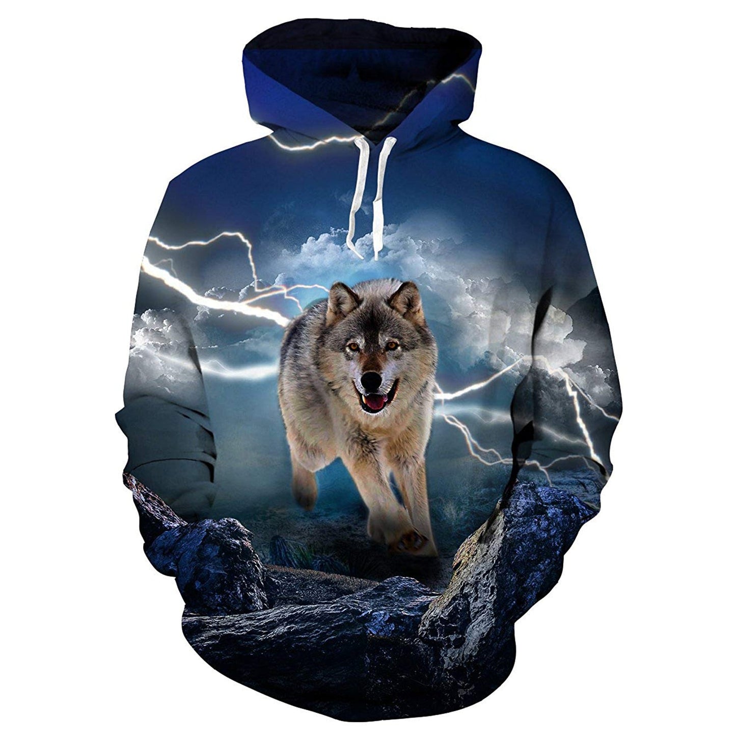 Lustiger Kapuzenpullover mit Donnerwolf-Motiv