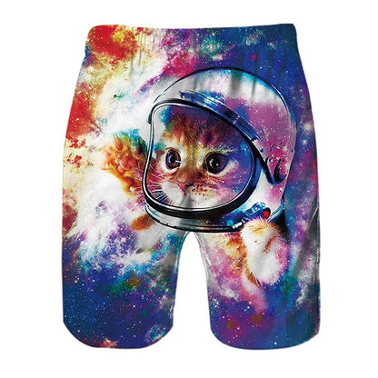 Lustige Badehose mit Weltraum-Astronauten-Katze