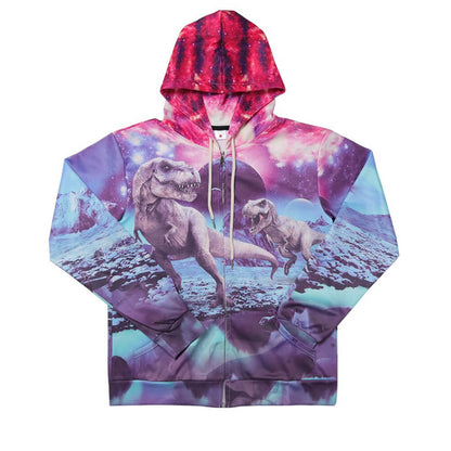 Galaxy Dinosaur Zip Funny Jacket