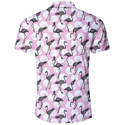 Ananas Flamingo Lelijk Hawaiiaans Shirt Roze