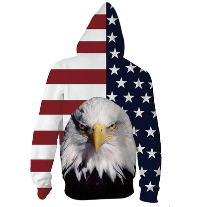 Amerikaanse vlag adelaar rits grappige hoodie