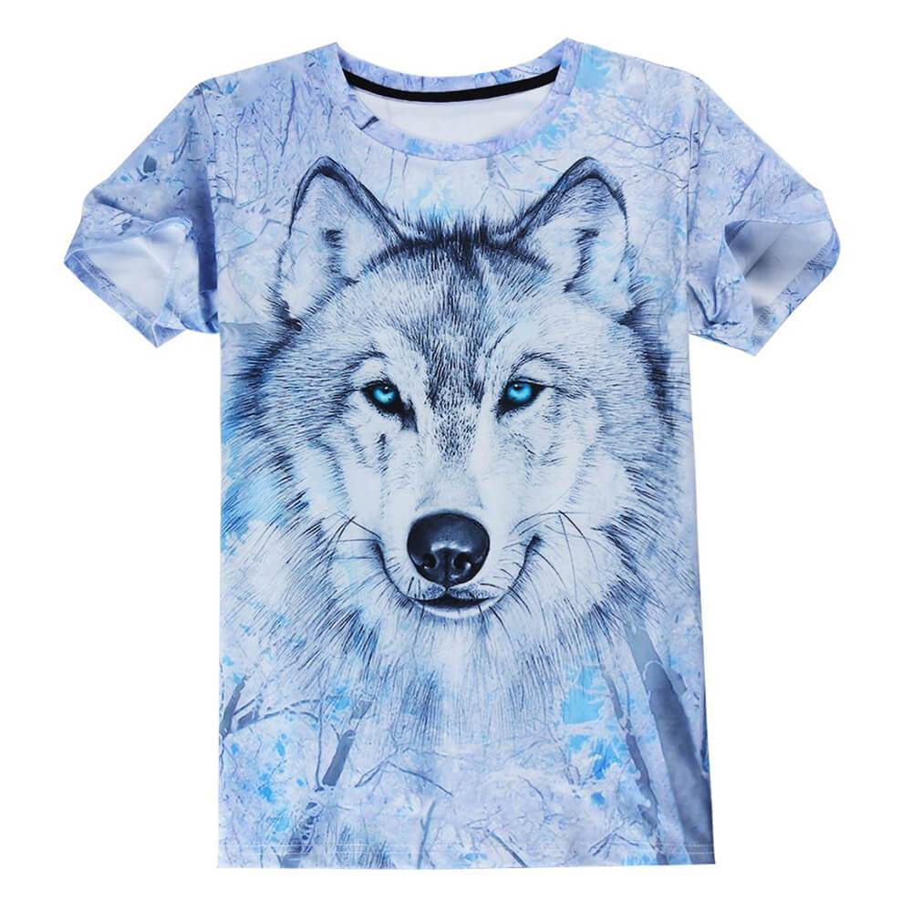 Lustiges T-Shirt mit weißem Schneewolf