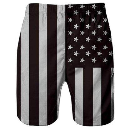 Black American Flag Funny Swim Trunks