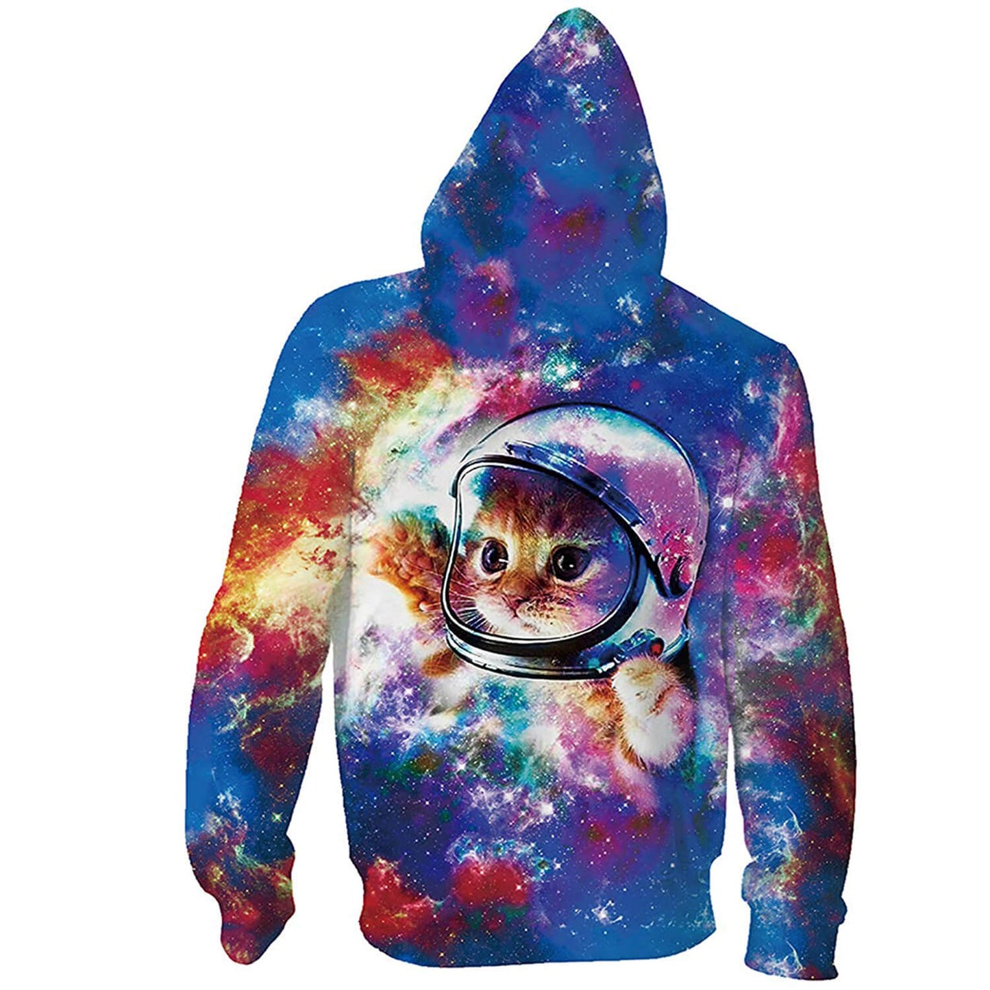 Kapuzenpullover mit Reißverschluss und Weltraum-Astronauten-Katze.