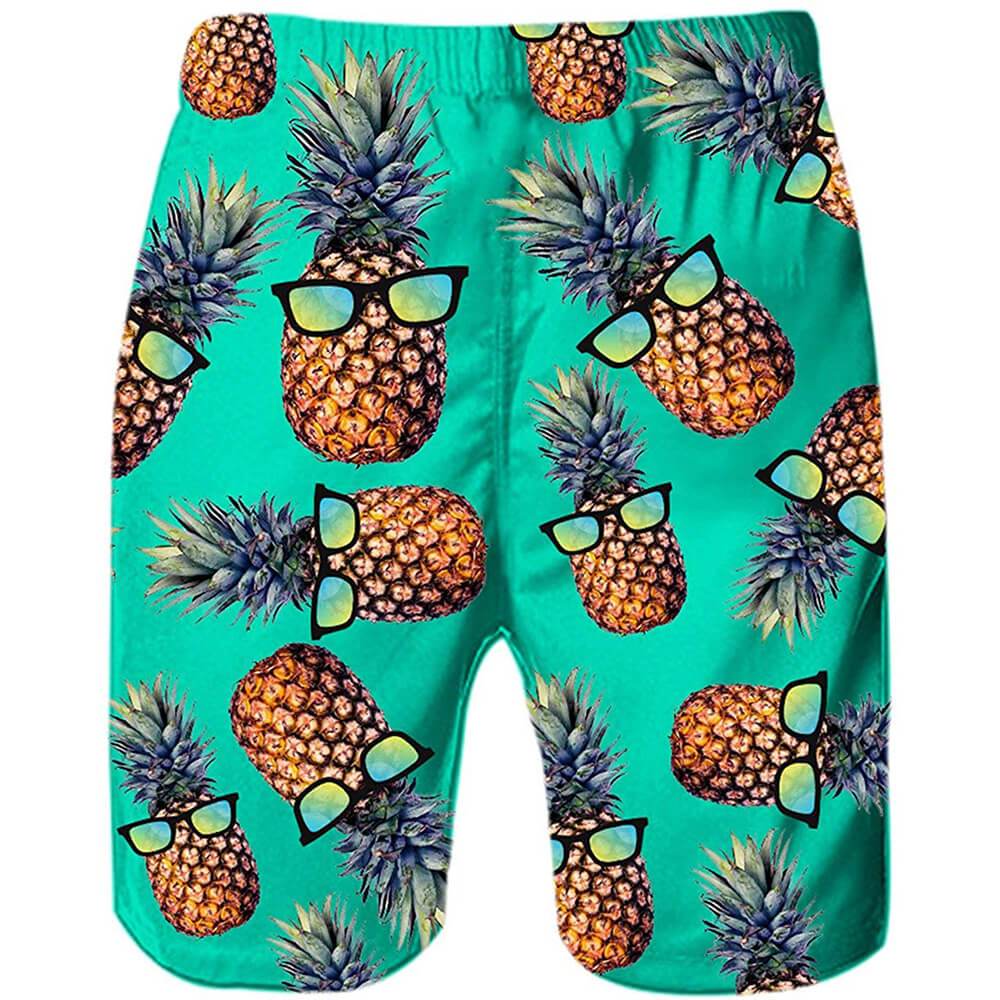 Lustige Badehose mit grünem Ananas-Motiv