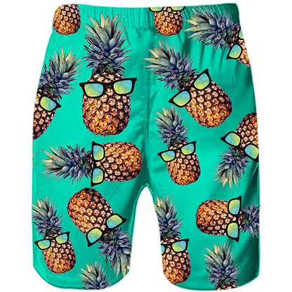 Lustige Badehose mit grünem Ananas-Motiv