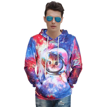 Astronaut Weltraumkatze Lustiger Kapuzenpullover