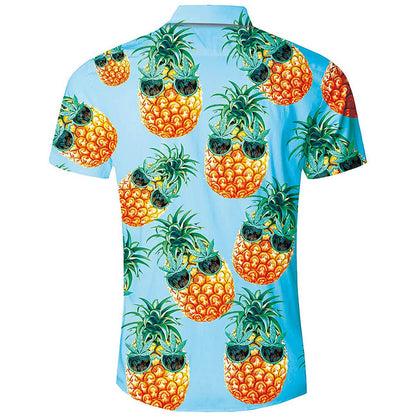 Ananas Bril Hawaiiaans Shirt Lichtblauw