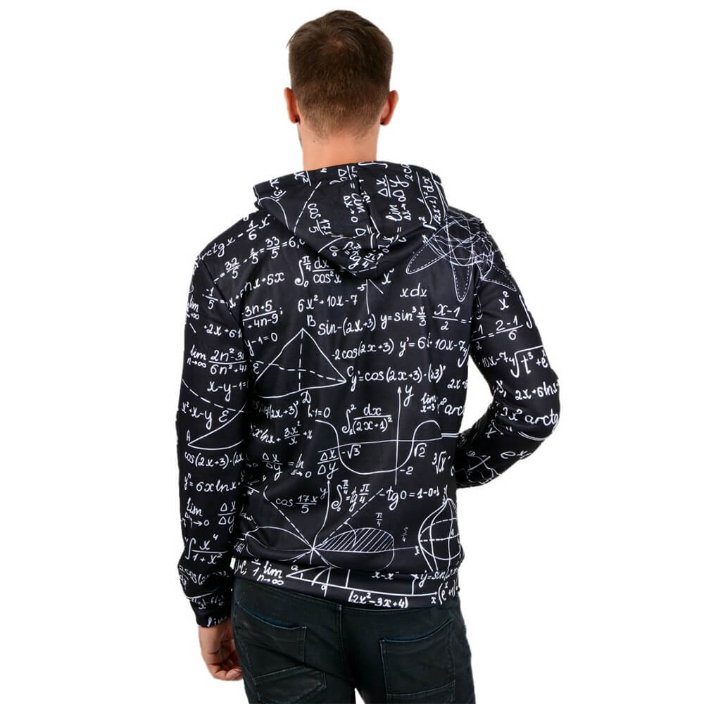 Schwarzer Hoodie mit Mathe-Print