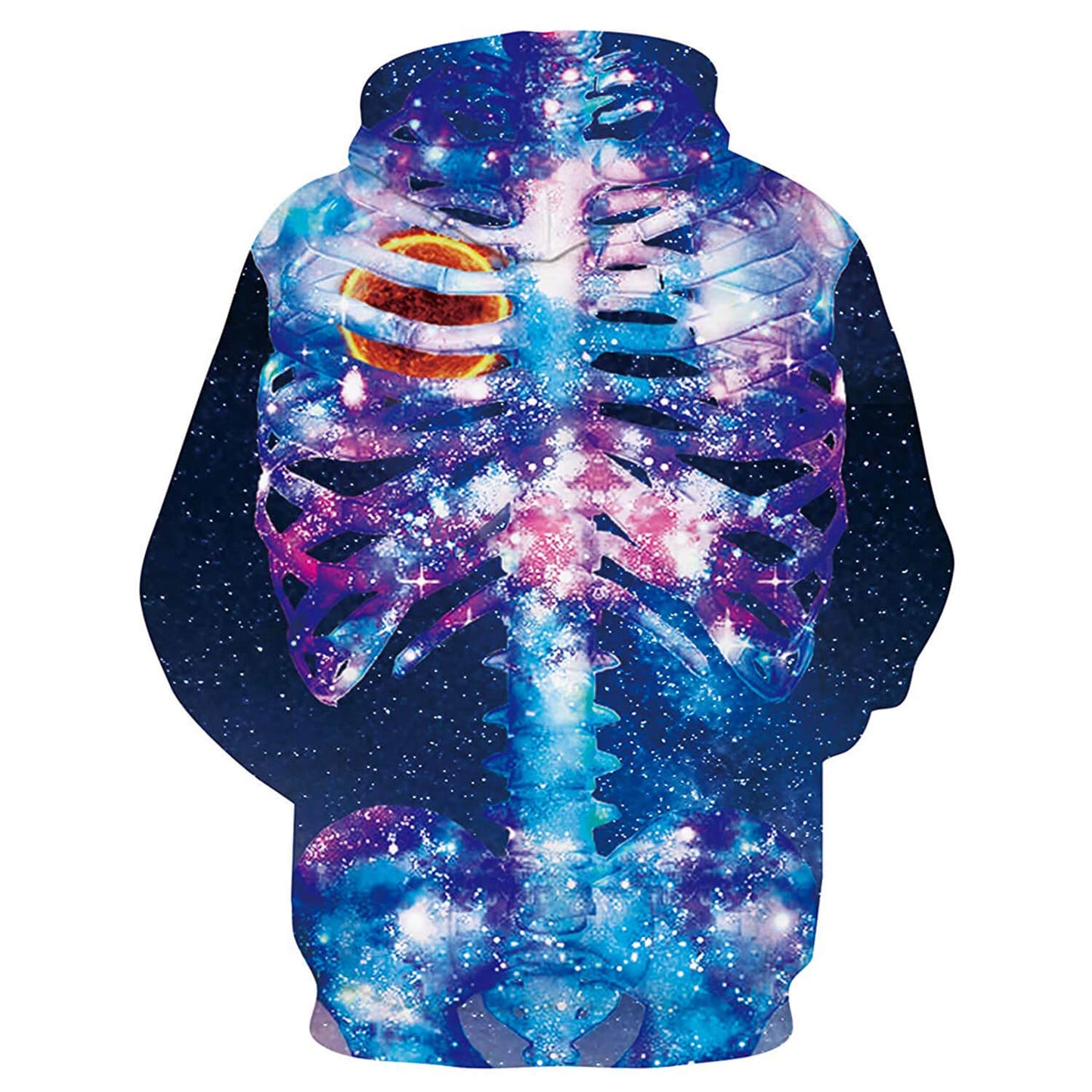 Kapuzenpullover mit Galaxie-Skelett