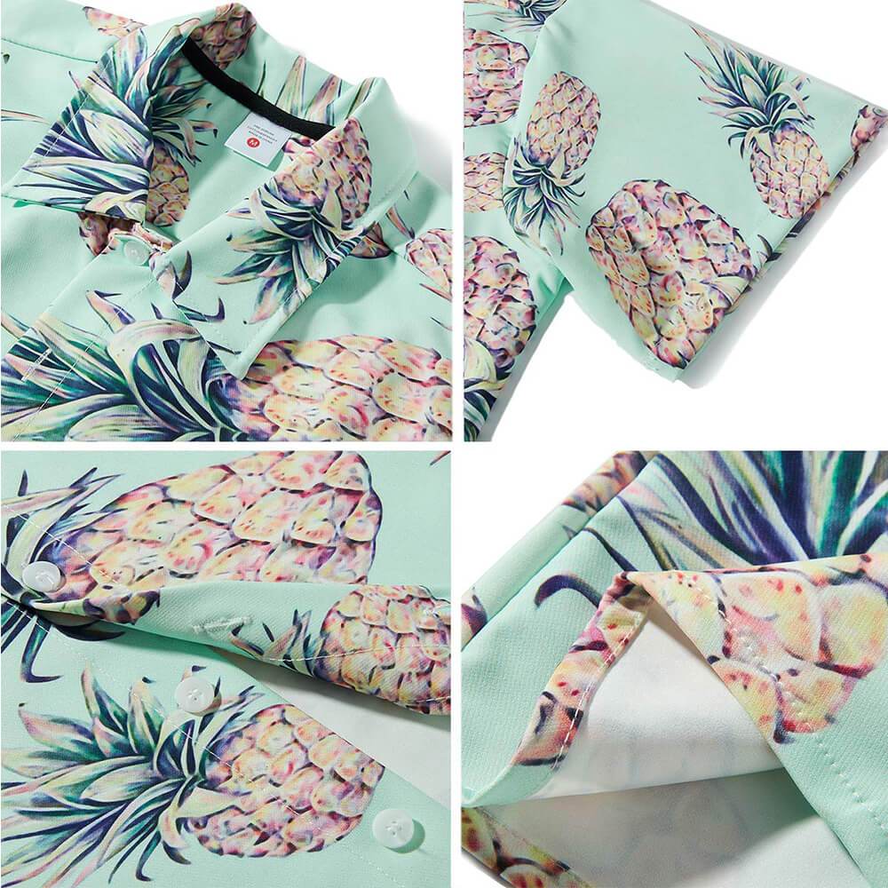 Groen ananas lelijk Hawaiiaans shirt