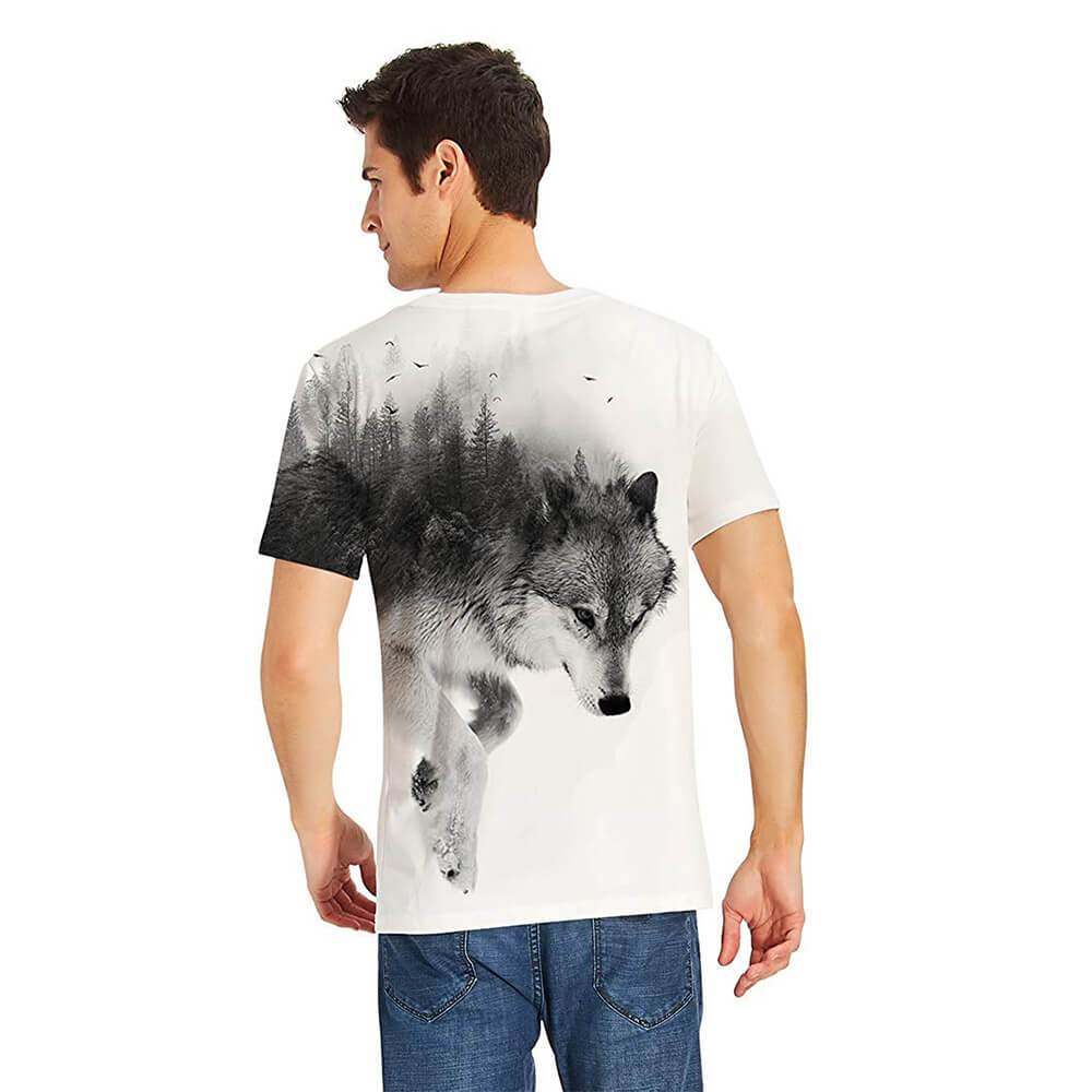 Wald Schnee Wolf Lustige T Shirt