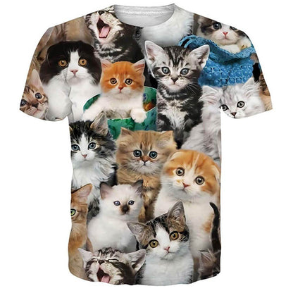 Lustiges T-Shirt mit Katzen-Print