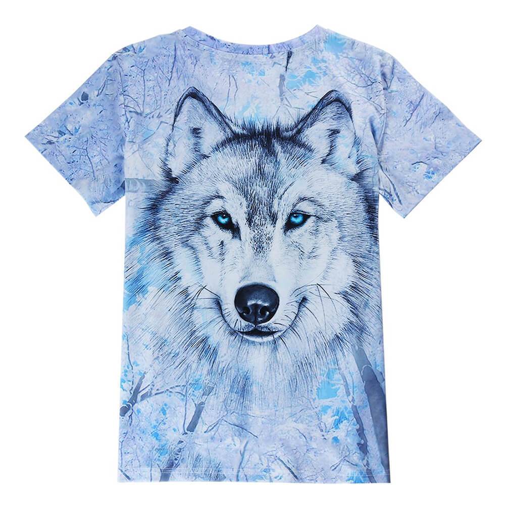 Lustiges T-Shirt mit weißem Schneewolf