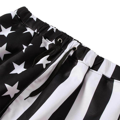 Joggers mit amerikanischer Flagge in Weiß und Schwarz