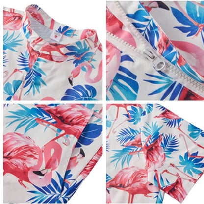 Flamingos White Male Romper