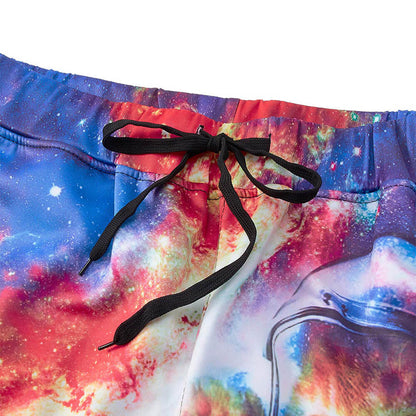 Grafische ruimte-astronaut kattenjoggingbroek