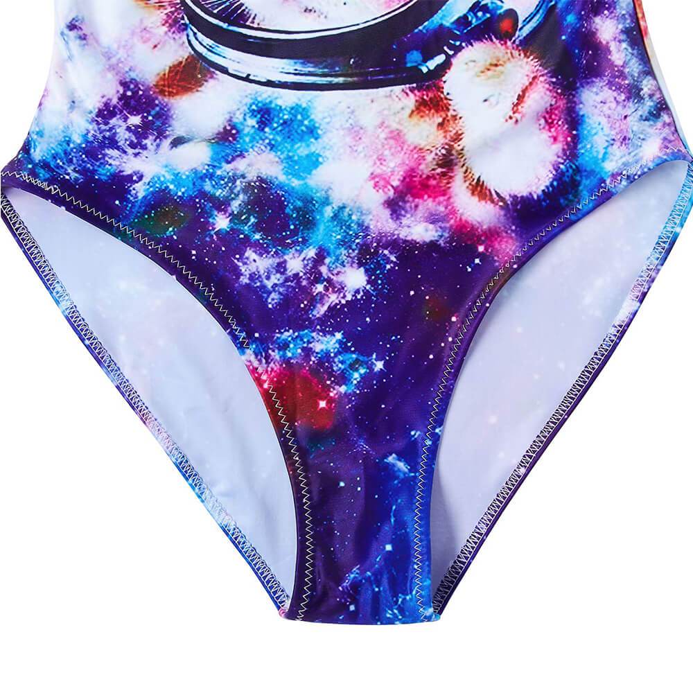 Vintage Astronaut Cat Ugly One-Piece Bathing Suit