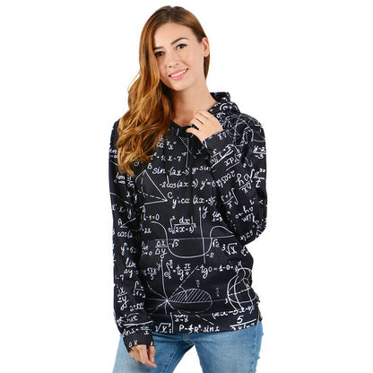 Schwarzer Hoodie mit Mathe-Print