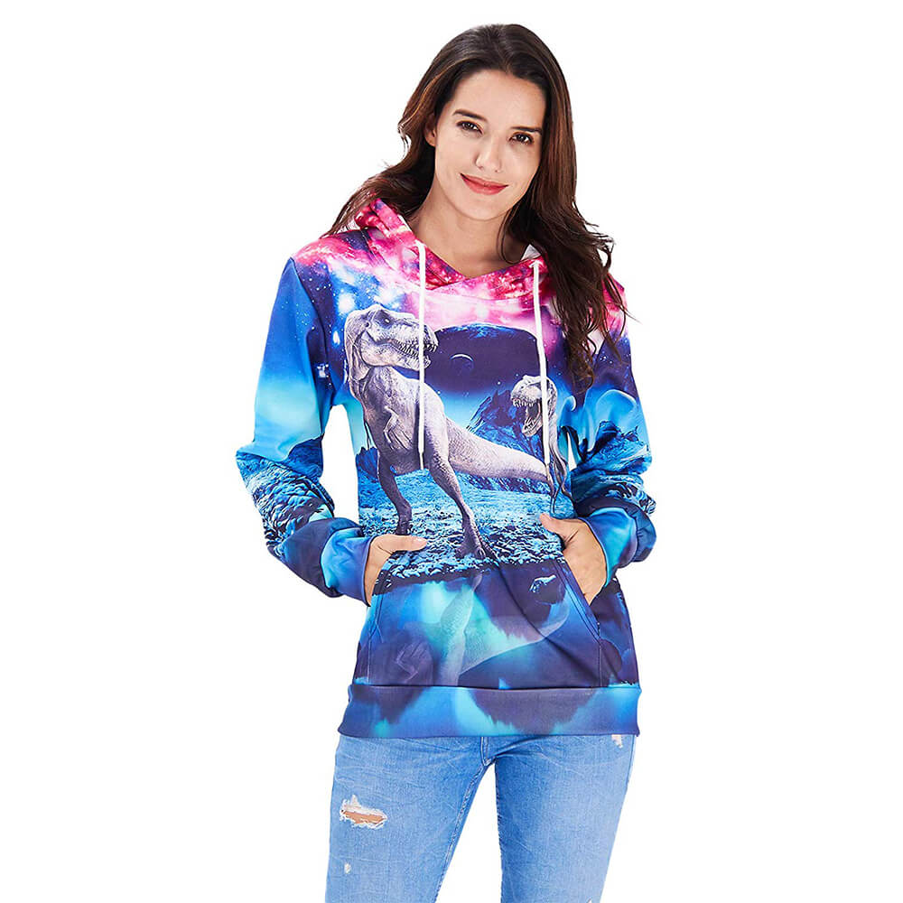 Galaxy Dinosaurier Kapuzenpullover