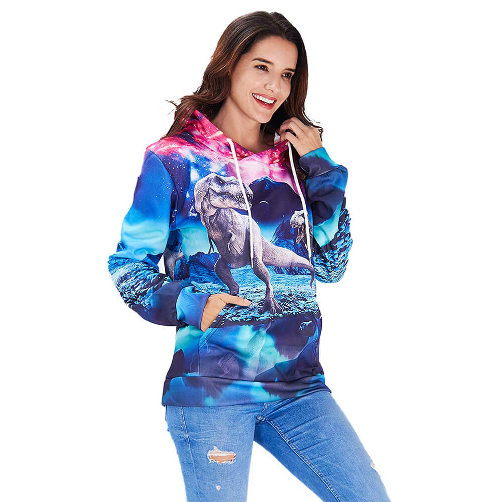 Galaxy Dinosaurier Kapuzenpullover