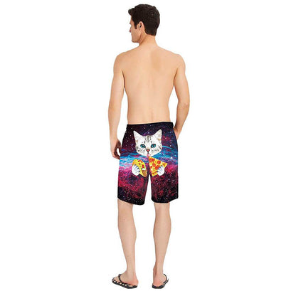 Pizza Taco Cat Funny Swim Trunks