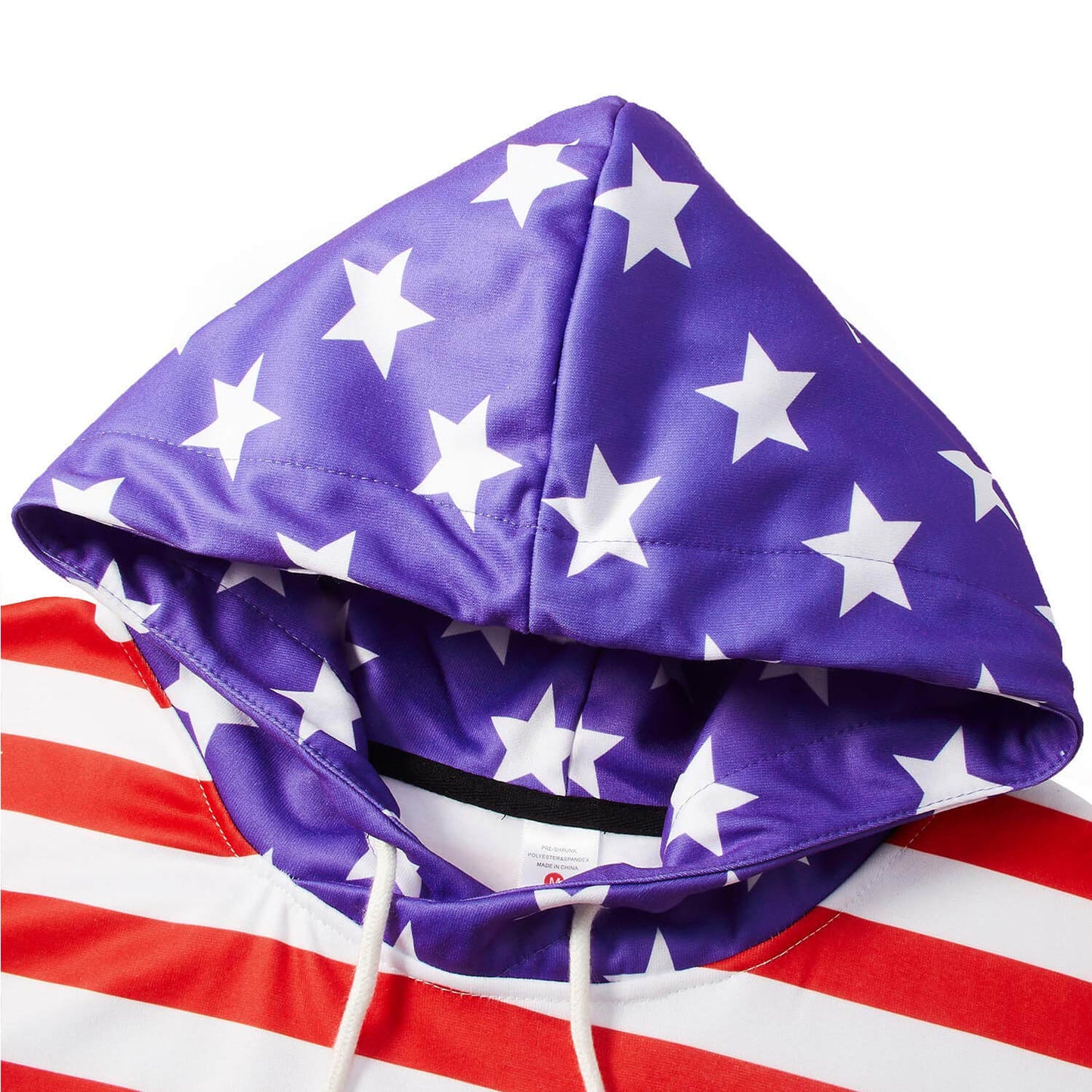 Blauer Kapuzenpullover mit amerikanischer Flagge