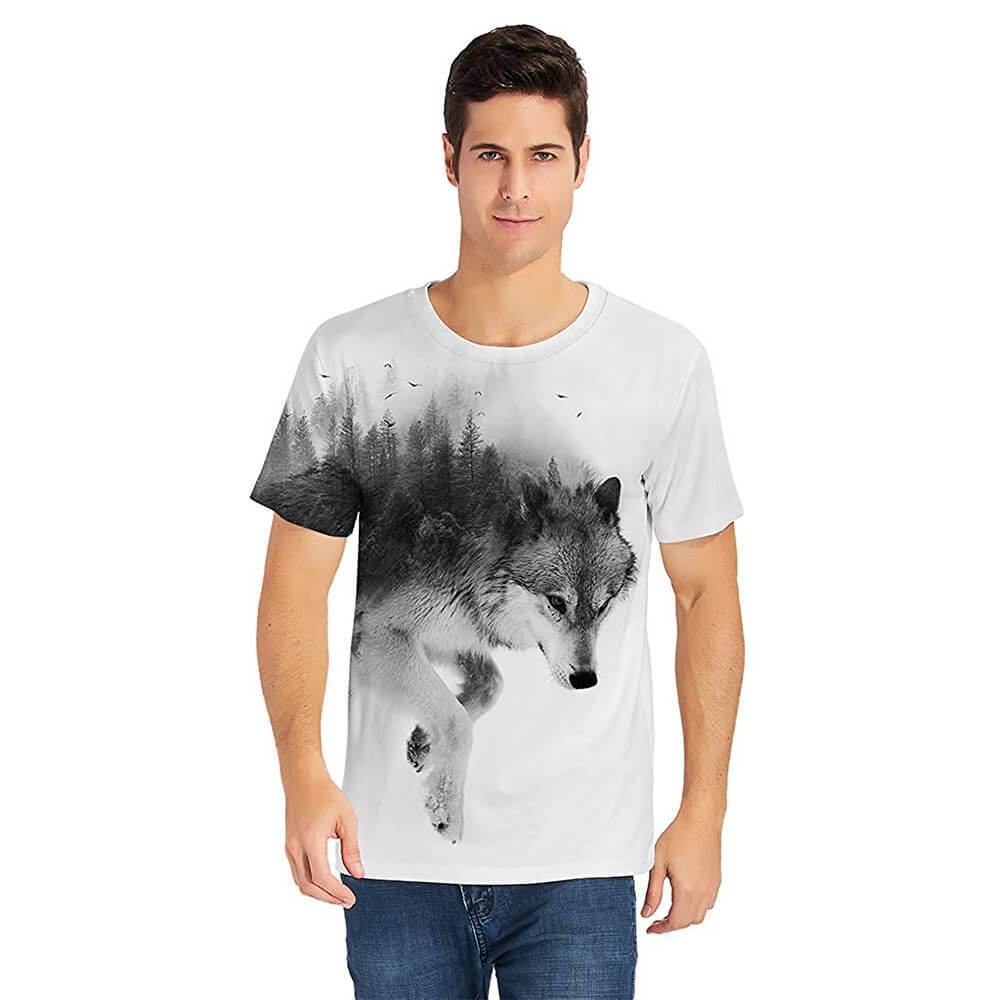 Wald Schnee Wolf Lustige T Shirt