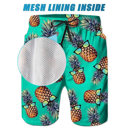 Lustige Badehose mit grünem Ananas-Motiv