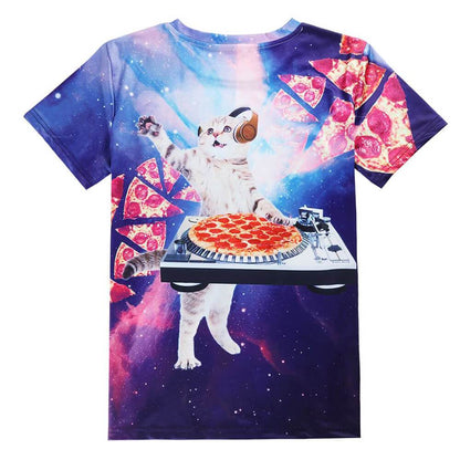 Pizza Dj Cat Grappig T-shirt