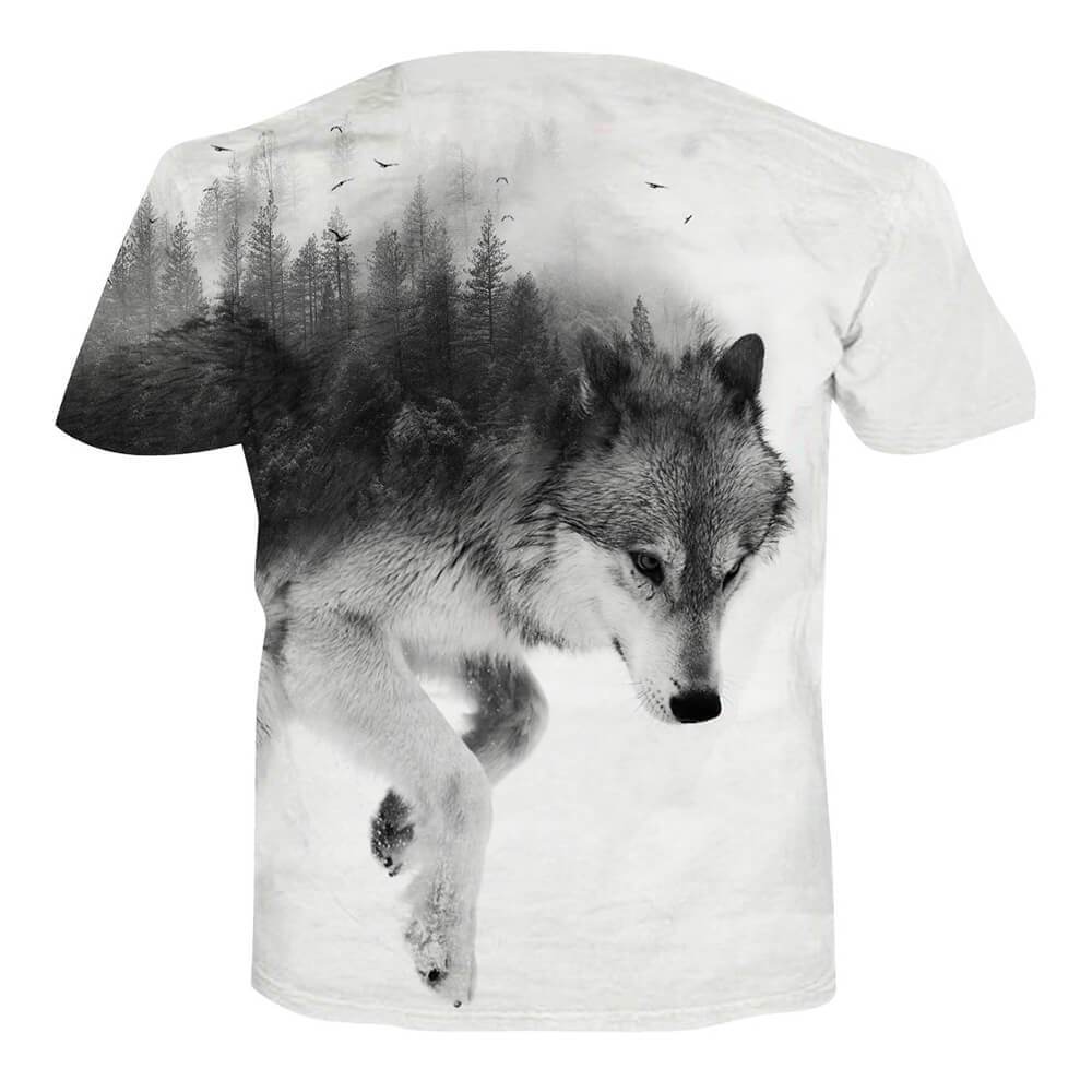 Wald Schnee Wolf Lustige T Shirt