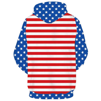 Blauer Kapuzenpullover mit amerikanischer Flagge