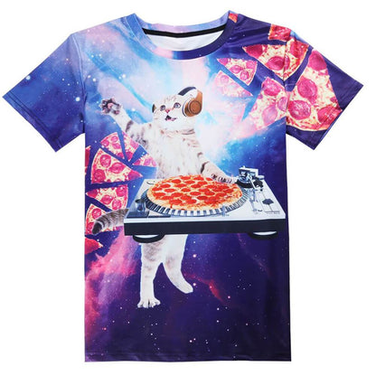 Pizza Dj Cat Grappig T-shirt