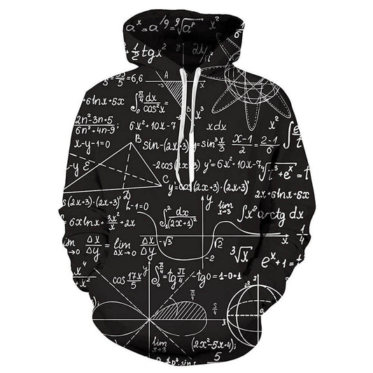 Schwarzer Hoodie mit Mathe-Print