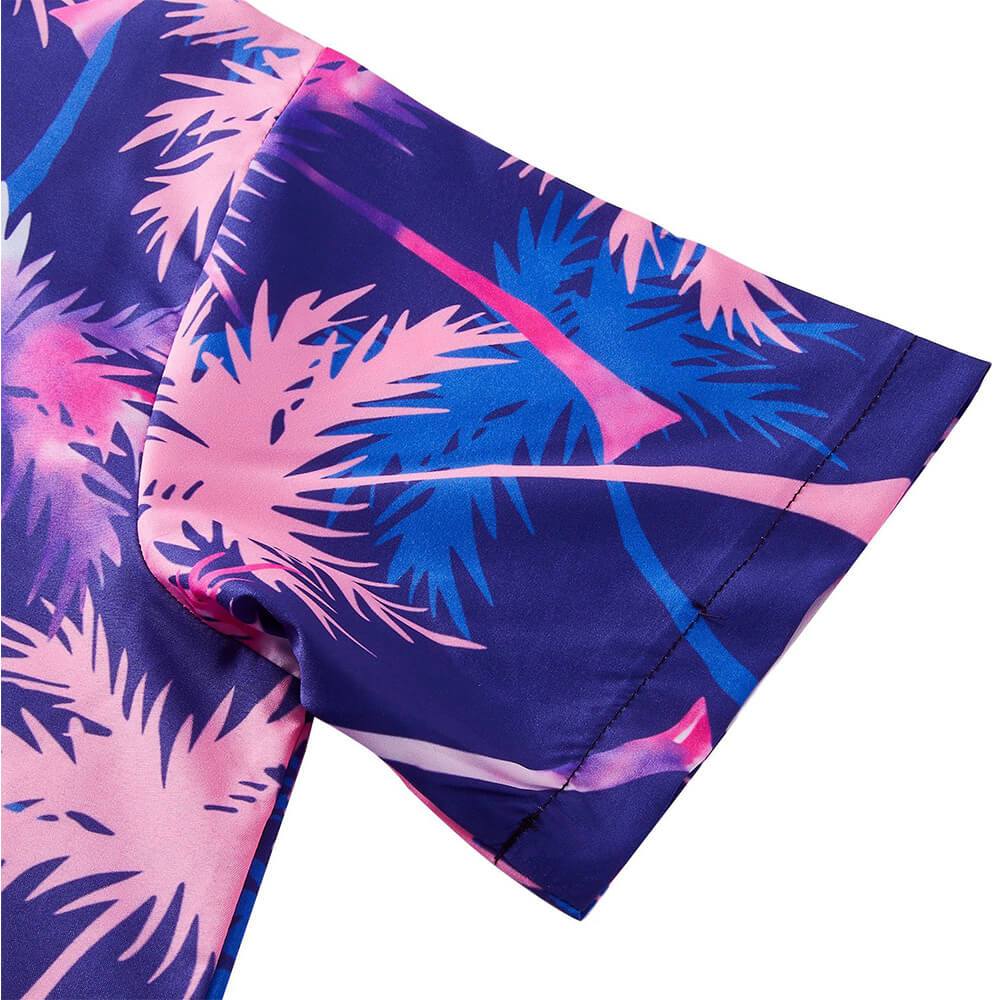 Palmboom Blauw Grappig Hawaiiaans Shirt