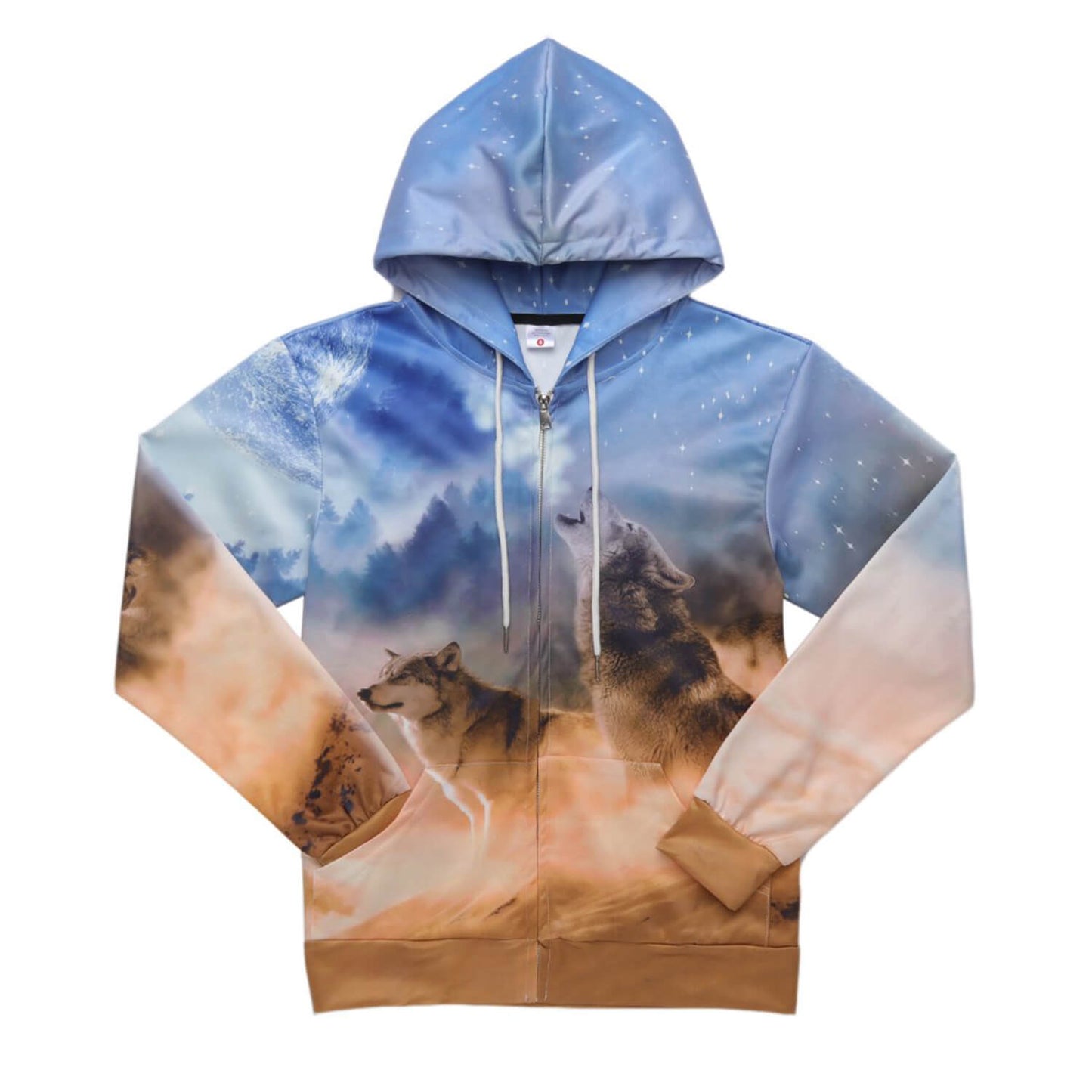 Sunset Wolverine Wolf Zip Up Hoodie