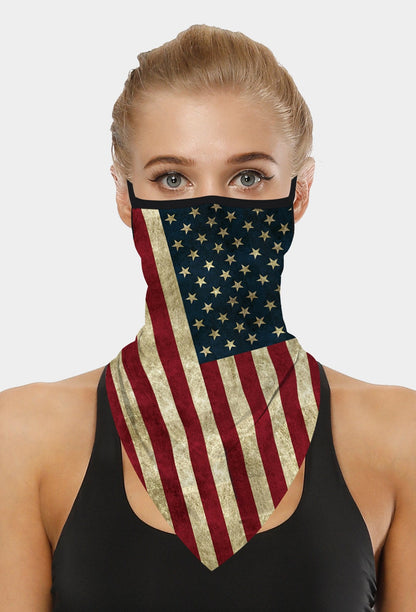 Bandana-Schal mit amerikanischer Flagge und Ohrschlaufen