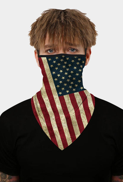 Bandana-Schal mit amerikanischer Flagge und Ohrschlaufen