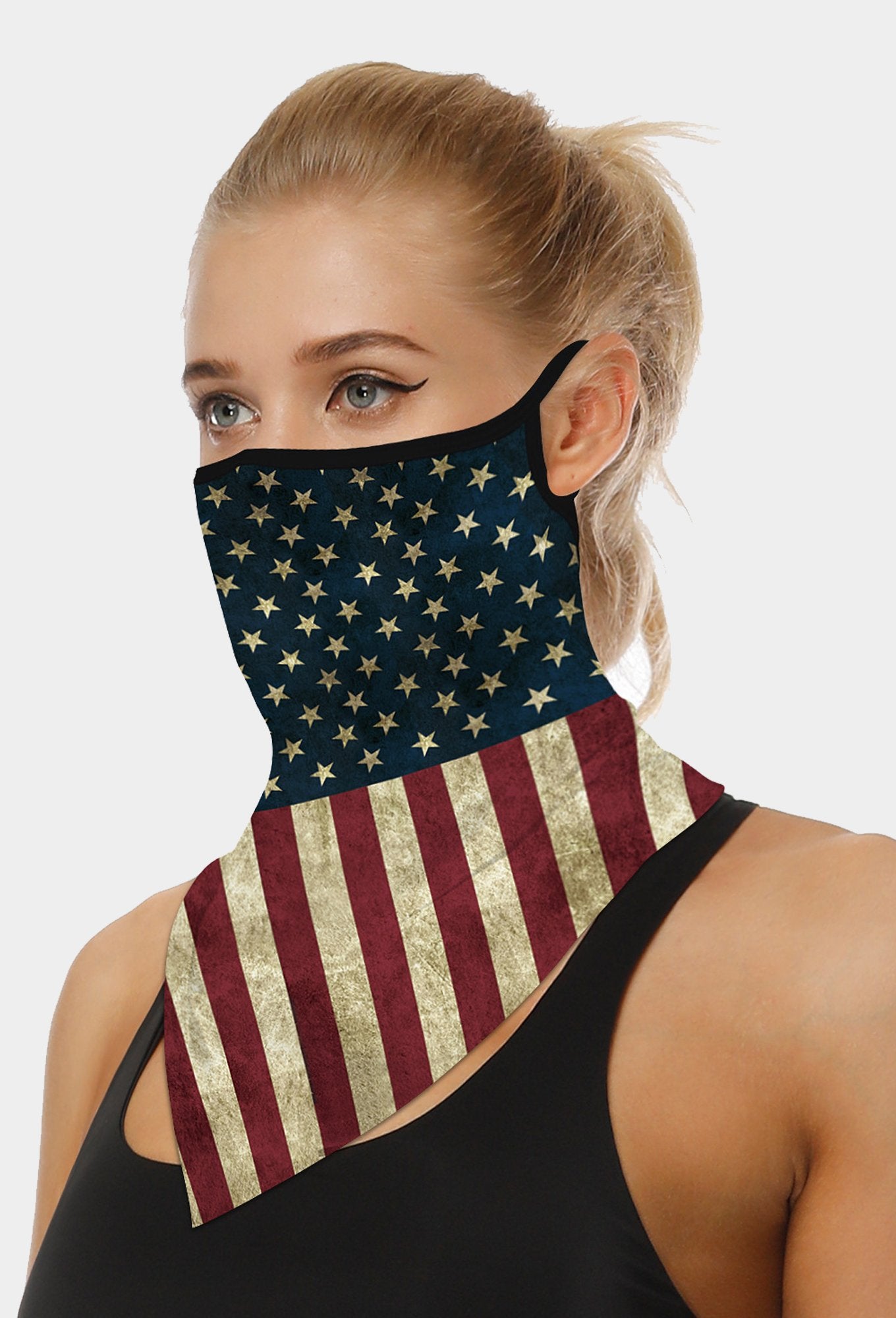 Bandana-Schal mit amerikanischer Flagge und Ohrschlaufen