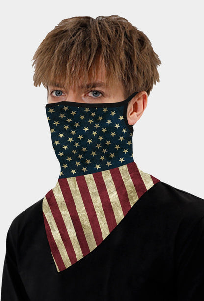 Bandana-Schal mit amerikanischer Flagge und Ohrschlaufen