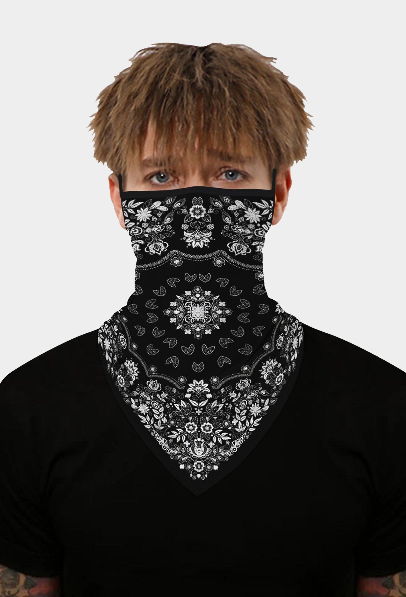 Blumen-Bandana-Maske mit Ohrschlaufen